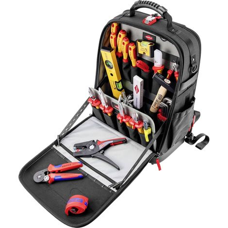 [GEBRAUCHT] B-Ware Knipex Werkzeugrucksack Rucksack Elektro Set Schwarz Modular X18 Bestückt