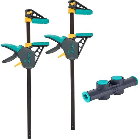 3 Pièces - Kit Serre-Joint - Accessoire Menuiserie - Serrage Et Écartement Jusqu&39à 1060 mm - Acier Trempé - Pour Atelier Et Collage De Meubles - Noir Et Jaune