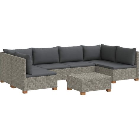 7 pz Set Lounge in Rattan con Cuscini GENDT Rattan naturale vidaXL (1/5)
