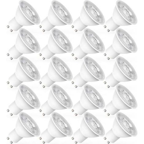 Ampoule LED GU10 Blanc Froid, 7W équivalent Ampoule Halogène 70W, 720LM, Ampoules LED Spot, Non Réglable, Lot de 20 (1/5)