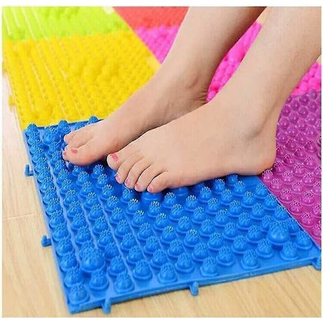 Acupressure Foot Massage Mat - Foot and Toe Reflexology Massage Plate - Bath Mat, Yoga Mat, Exercise Mat (2 pieces, random color) - AquaForge (1/5)