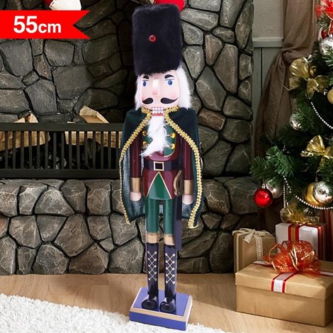 TrAdE Shop Traesio - Soldato Schiaccianoci Di Natale In Legno Altezza 55 Cm Decorazioni Natalizie - (1/2)