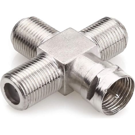 Coupleur d'extension coaxial F à mâle à 3 femelles pour adaptateur coaxial de diffusion TV, câble coaxial d'antenne TV-1pack (1/2)