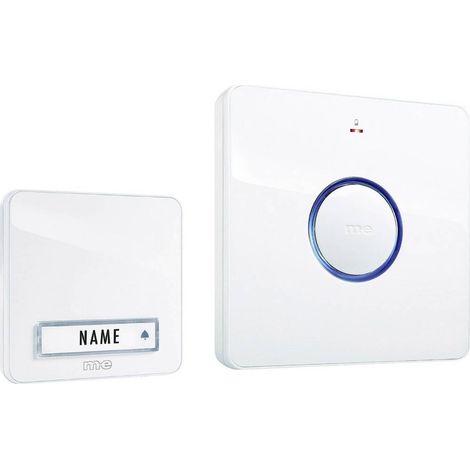 m-e modern-electronics 41095 campanello senza fili bianco portata 200m