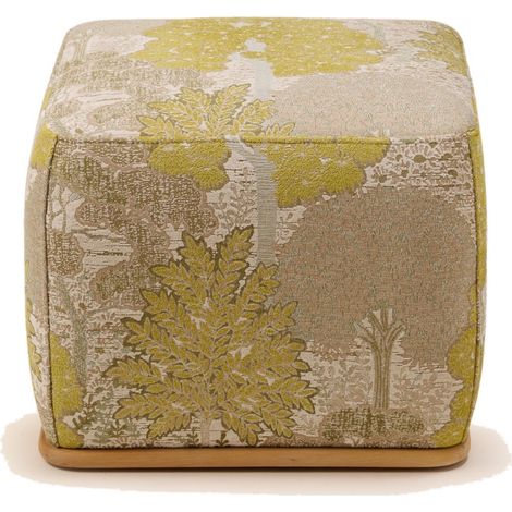 Pouf en Bois et jacquard Alisia ARNEL (1/4)