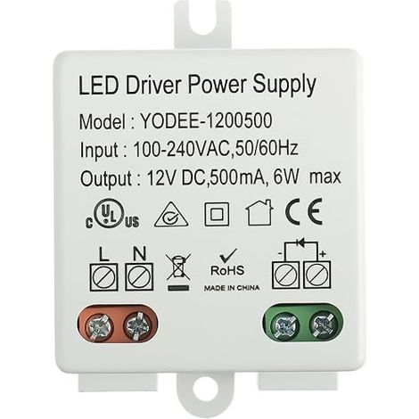 12V/DC 6W Mini LED Transformer for 12V Low Voltage LED Lamps or Other Small and Flat Power Sources without Minimum Charging Requirements (1/5)