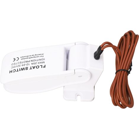 Interrupteur à flotteur pour pompe de cale de bateau, commande automatique, avec câble de 1 mètre, compatible avec les moteurs 32 V, 24 V et 12 V CC. (1/5)