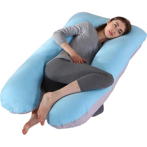 Oreiller de grossesse, oreiller en forme de U amovible et lavable, grand coussin, oreiller lombaire (1/5)