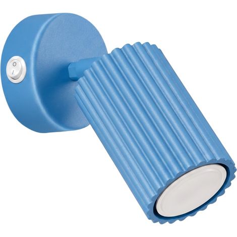 Applique KARBON azzurro 8x16x16cm Alluminio Sollux (1/5)