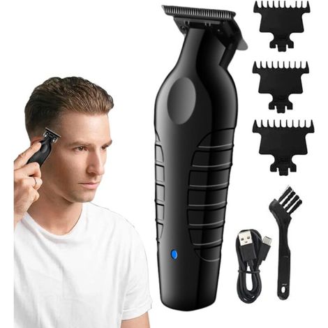 Recortadora de pelo para hombre, cortapelos para hombre, kit de aseo eléctrico silencioso recargable Troier Professional para hombre, para rostro - (1/5)