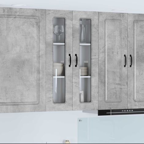 Küchenschrank Kalmar Beton Grau 60 x 31 x 100 cm Holzwerkstoff