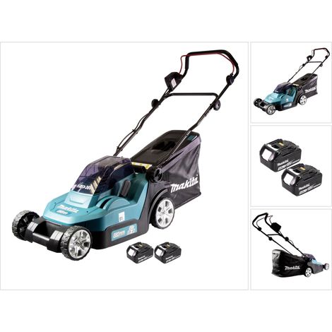 Makita DLM 432 M2 Tondeuse à gazon sans fil 36 V ( 2x 18 V ) 43 cm sans balai + 2x batterie 4,0 Ah - sans chargeur