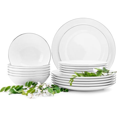 KONSIMO BOSS Tafelservice für 6 Personen (18 El.) Porzellan, Weiß (1/2)