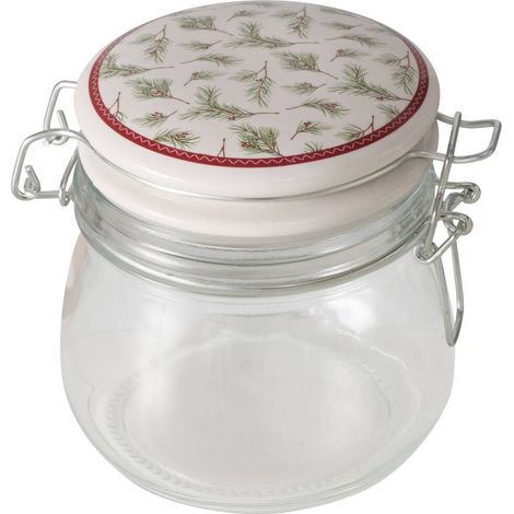 Glasbehälter mit Porzellandeckel CHARLENE, 450 ml