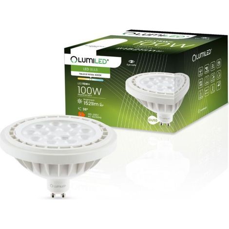 Ampoule Led Gu10 - 15 W - 1521 Lm - 4000 K - Angle De Faisceau 38° - Pour Éclairage Intérieur - Lot De 1 (1/4)