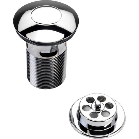 Bristan Round Push Button Bath Waste Chrome - Slotted (1/2)