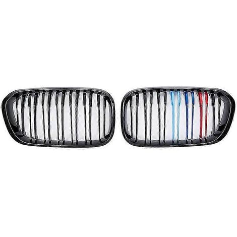Calandre avant en noir brillant (couleur M). Compatible avec les modèles BMW Série 1 F20, F21, 2015-2019 : 116i, 118i, 120i, 125i, M140i, 116d, 118d, 120d, 125d. (1/5)