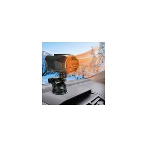 12 V 150 W Désembueur De Voiture Pare-Brise, 2 en 1 Ventilateur de Chauffage Chauffe Automobile Portable avec pivotant à 360° Dégivreur De Chauffage De Voiture avec Allume-Cigare