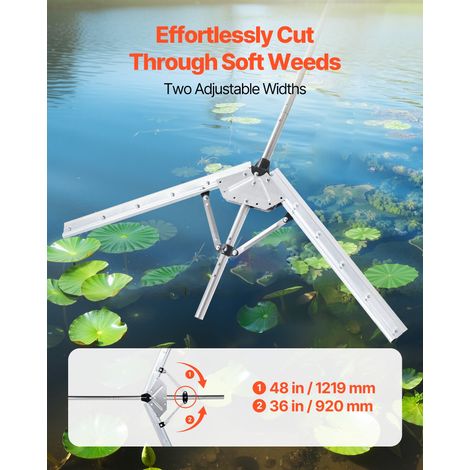 Coupe Herbe Aquatique, Largeur Max 1219 mm, Coupe Mauvaises Herbes Lac, Outil à Couper Plantes Aquatiques d'Étang, Lames en Acier T… (1/5)