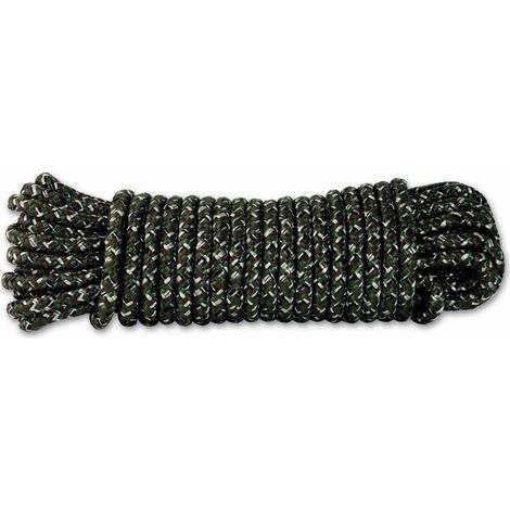Chapuis DR63 Corda intrecciata in polipropilene - 450 kg - Diametro 6 mm - Lunghezza 15 m - Mimetico