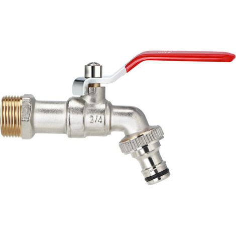Robinet de Sortie Extérieur Anti-Gel 1/2" en Laiton - Robinet d'Eau avec Poignée Rouge - Idéal pour Jardin, Maison et Industr (1/5)