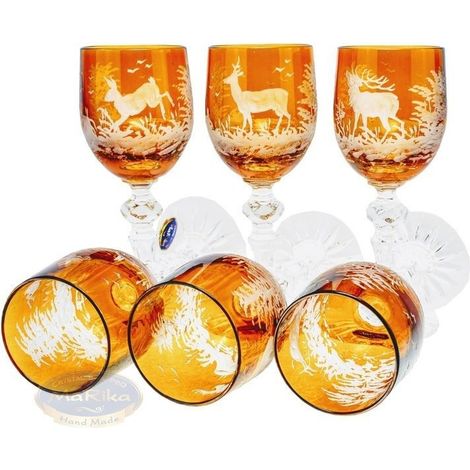 Copas de vino ámbar grabadas de 130 ml (1/4)