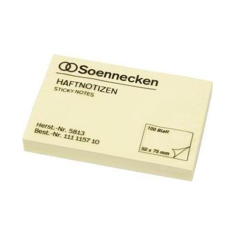 Haftnotiz 50 x 75 mm (B x H) gelb 100 Bl. (1/4)