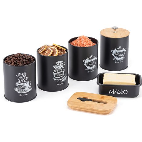 SET MIT 4 KÜCHENBEHÄLTERN UND BUTTERDOSE E-6055 (1/5)