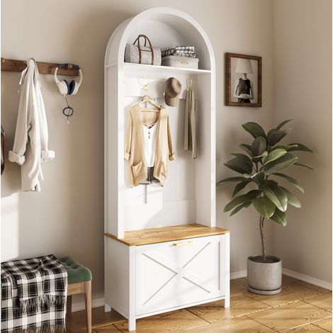 Mobile scarpiera con appendiabiti 75 x 35 x 195 cm in MDF HAVRYA (1/5)