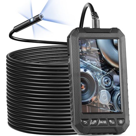 Caméra endoscope avec éclairage triple lentille câble de 1499,6 cm écran de 12,7 cm pour inspection professionnelle (1/5)