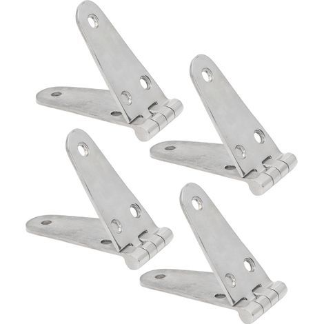 4 Paumelles Marine en Acier Inoxydable 316 pour Porte, Coffre, Trappe, Camping-car, 6 Trous, Quincaillerie de Bateau, Lot de 4 (1/5)
