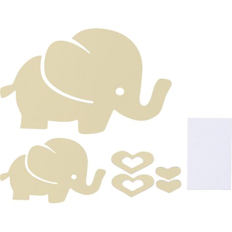 Autocollant mural éléphant cartoon brillant, miroir décoratif pour chambre, papier peint ornemental. (1/5)
