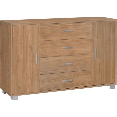 Mobile 2 Ante 4 Cassetti 136L x 41P x h86 – Finitura Legno Noce – Sarmog (1/2)
