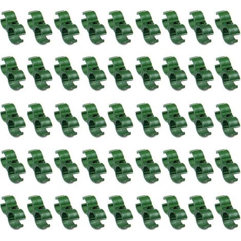 Lot de 50 attaches réglables en plastique pour treillis de jardin Vert 16 mm (1/4)
