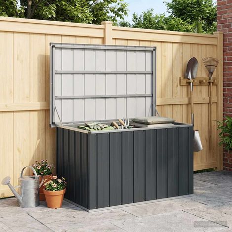 vidaXL Caja de almacenaje para jardín gris antracita 109x67x65 cm (1/5)