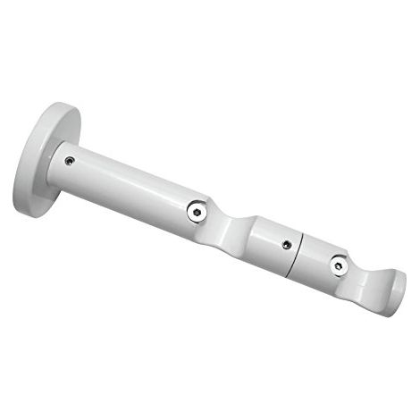 Gardinia 11271 Supporto Aperto a Doppio Binario per Asta, Metallo, Bianco, 8x8x0.1 cm (1/4)