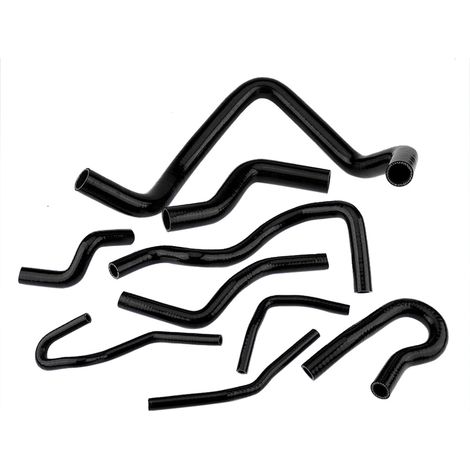 Kit de 9 durites de radiateur en silicone noir pour Honda Civic D15 D16 SOHC EG/EK 1992-2000 (1/5)