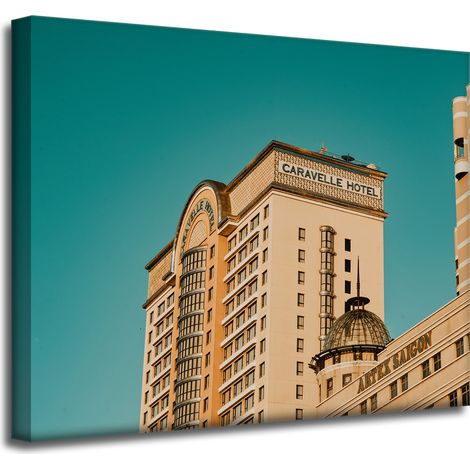 Leinwandgemälde Architektur Hotel 50x40 cm