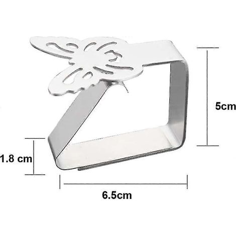 8 pinces de fixation papillon en acier inoxydable pour nappe, support de nappe, épaisseur de table maximale 3 cm, utilisation extérieure (1/5)