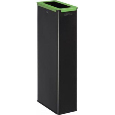 Poubelle de tri sélectif Calitri - verre - 20l - gris manganèse / vert jaune - RAL 6018 (1/3)