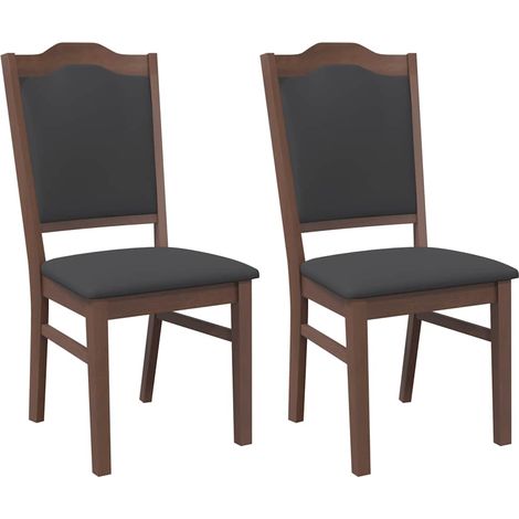 Maison Exclusive - Esszimmerstühle mit Kissen 2 Stk. Braun Massiv
