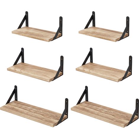 Levede Floating Shelves 6 Set Wood Shelves for Wall Brown Modern Storage Home (1/5)