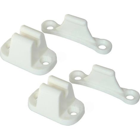 Lot de 2 loquets de porte en nylon blanc pour caravane, camping-car ou bateau (1/4)