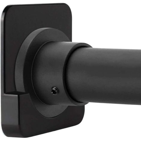 1 support mural autocollant pour tringle de rideau de douche, blanc, sans perçage, compatible diamètre jusqu'à 2 cm, pour carrelage et peinture (1/4)