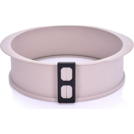 Silikon-Backform für Gelee mit Glasboden, rund, 26,5 x 7,5 cm, beige, duka (1/5)