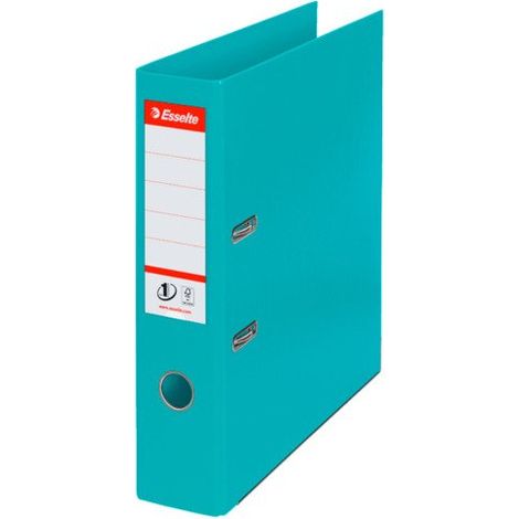 Classeur à levier cartonné Esselte N°1 Power Vivida A4 - Dos de 7,5 cm - Turquoise (1/3)