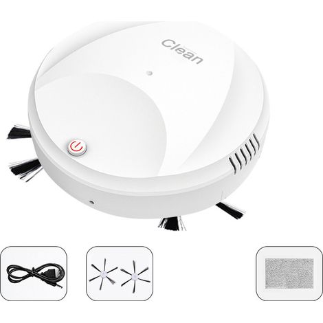 Ortviai Robot Aspirateur Balai Intelligent S5 Blanc – Nettoyage Sec et Humide, Faible Niveau Sonore, Charge USB