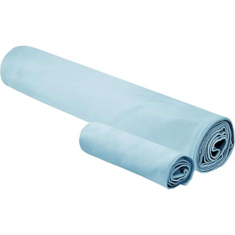 Set de serviettes de sport 2 pcs Bleu tissu