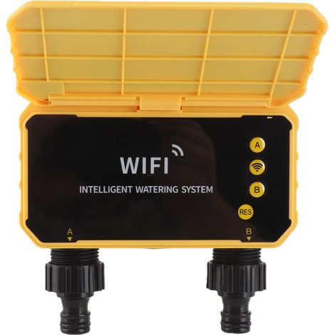 Ortviai Minuterie d'arrosage WiFi solaire 2 sorties avec capteur de pluie pour jardin et terrasse (1/5)