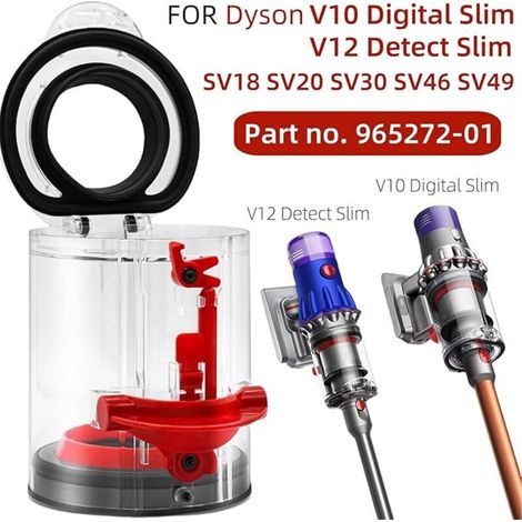 Bac à poussière compatible avec les aspirateurs Dyson V12 Detect Slim / V10 Digital Slim SV18 SV20, bac de remplacement de grande capacité pour aspirateur, accessoires et pièces détachées, référence 9 (1/3)
